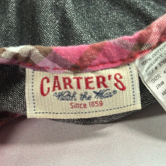 Vintage Carter’s Charcoal Black Denim Sweet Heart Dress Valentines size 4T - Picture 9 of 12
